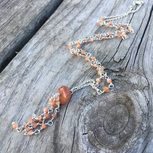 925 Sunstone Gemstone sterling silver Necklace